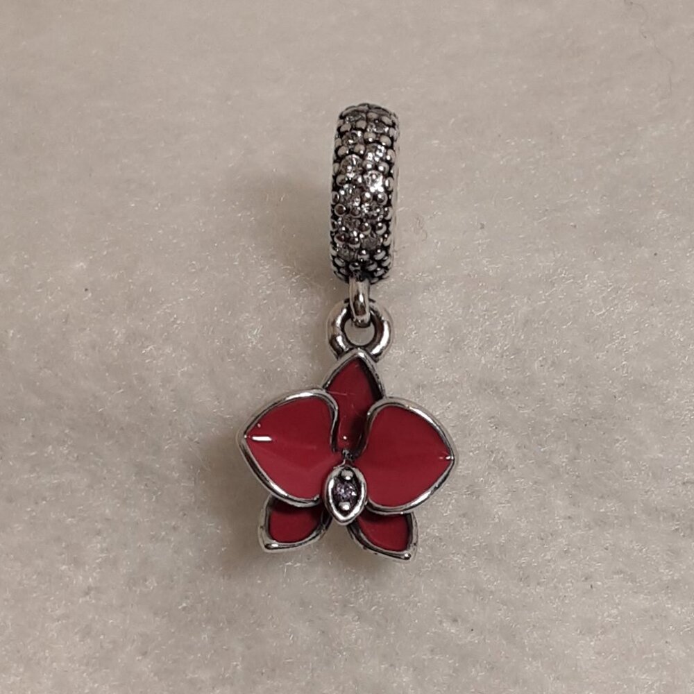 Pandora Charm Orchid Dangle Discontinued